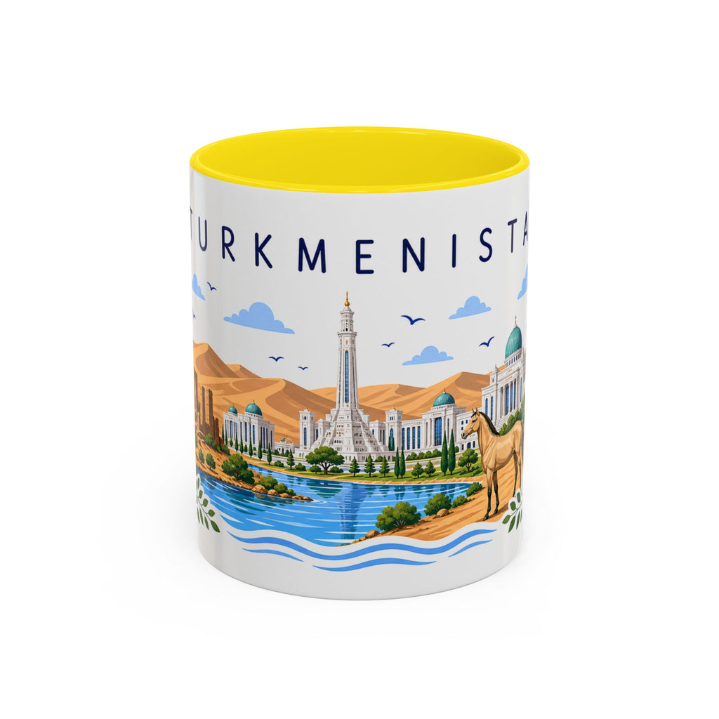 Turkmenistan Coffee Mug | Travel Souvenir Accent Mug | Place Gift Ceramic Cup 11oz 15oz