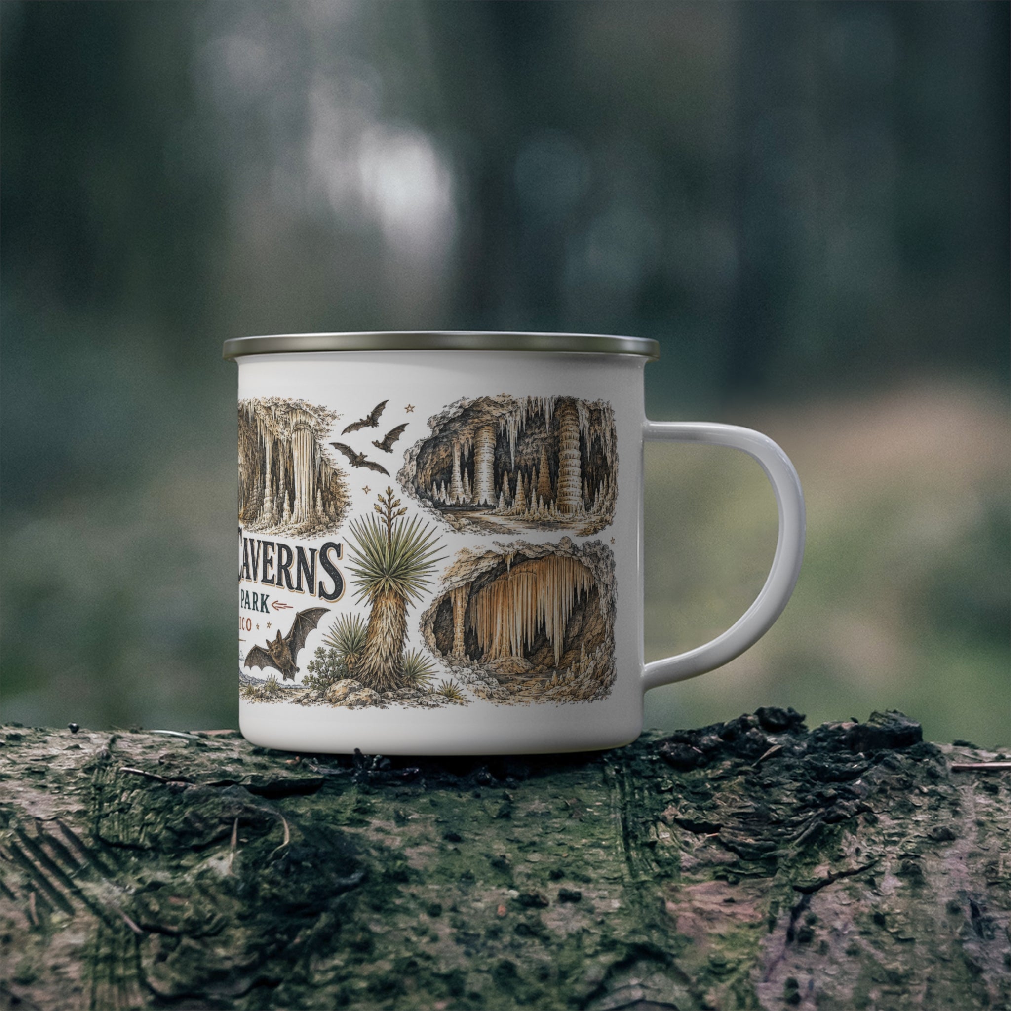 Carlsbad Caverns National Park Vintage Enamel Camping Mug | 12oz National Park Hiking Gift