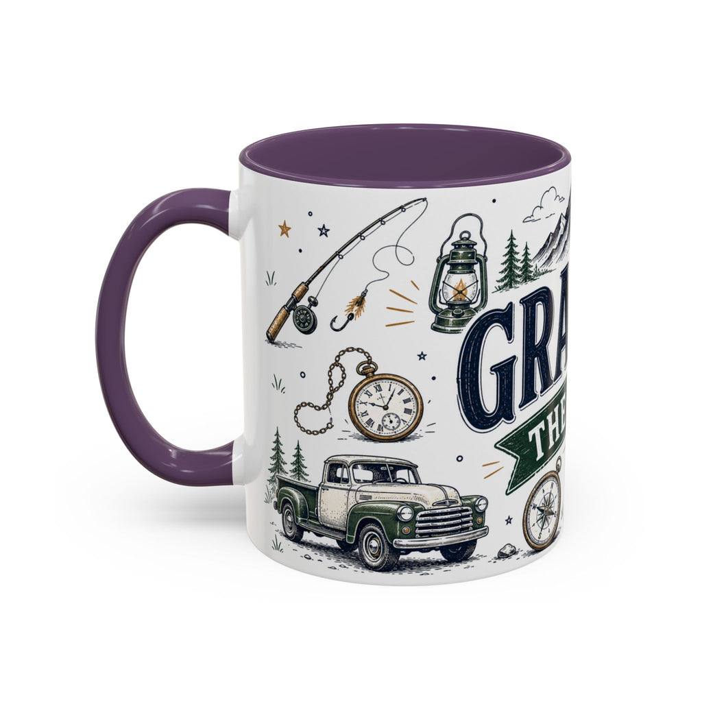 Grandpa The Legend Coffee Mug | Gift From Grandkids | Accent Color Ceramic 11oz 15oz