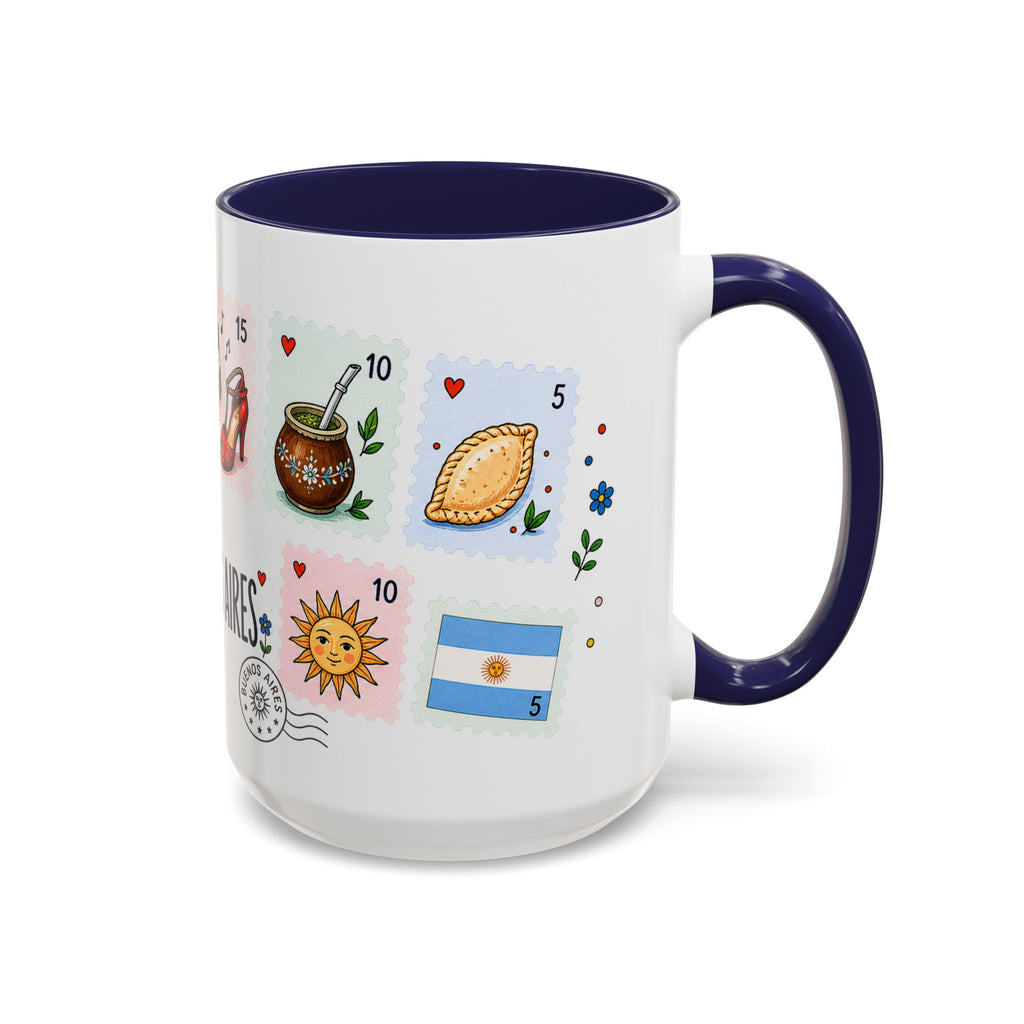 Buenos Aires Coffee Mug | Postage Stamp Collage Mug | Travel Souvenir Accent Cup 11oz 15oz