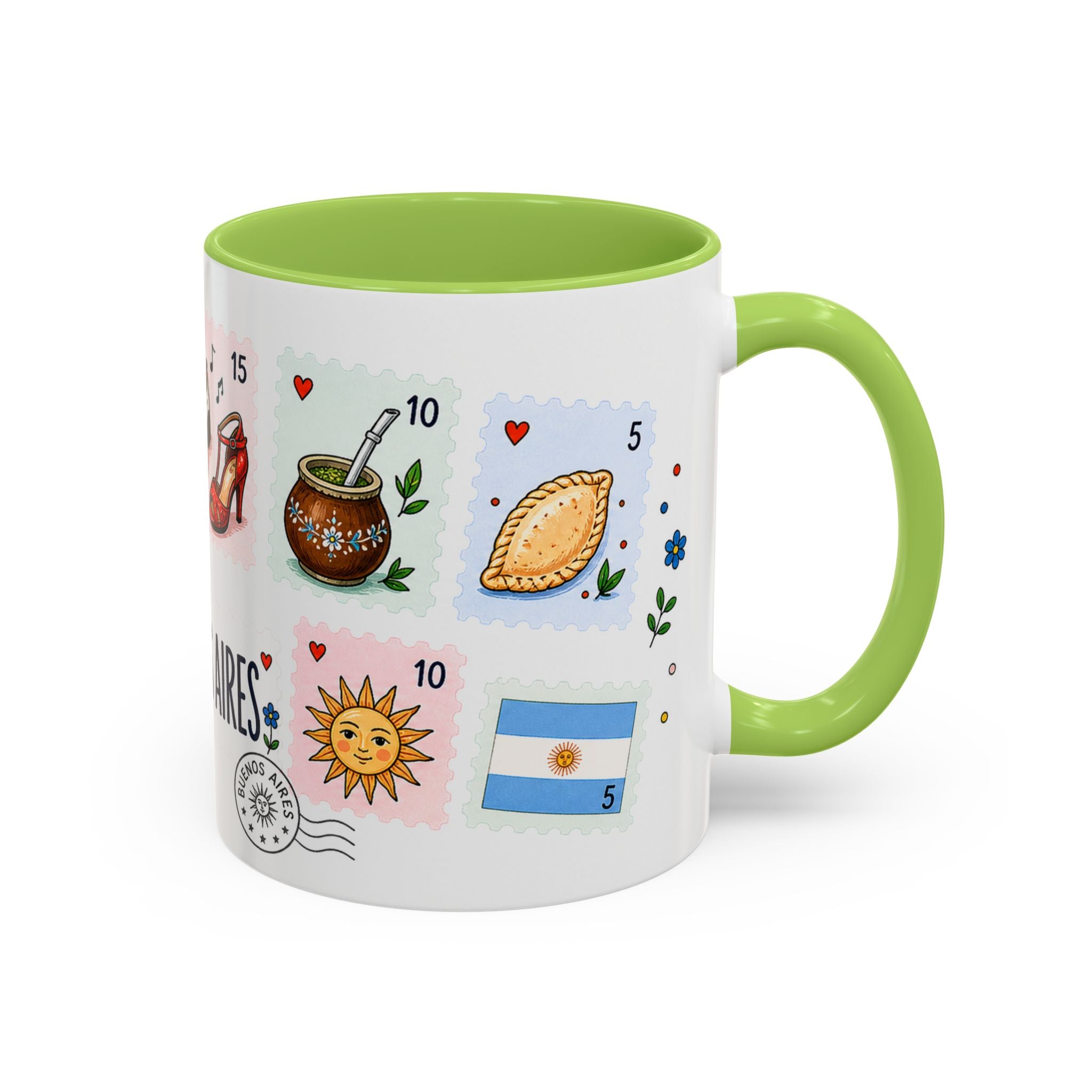 Buenos Aires Coffee Mug | Postage Stamp Collage Mug | Travel Souvenir Accent Cup 11oz 15oz