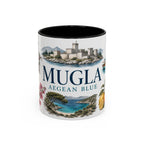 Mugla Coffee Mug | Turkey Travel Souvenir | Vintage Illustrated City Gift | 11 oz 15 oz Accent Mug