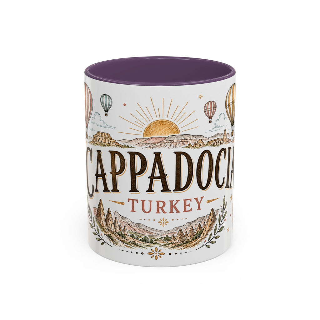 Cappadocia Coffee Mug | Travel Destination Souvenir Gift | Accent Color Ceramic 11oz 15oz
