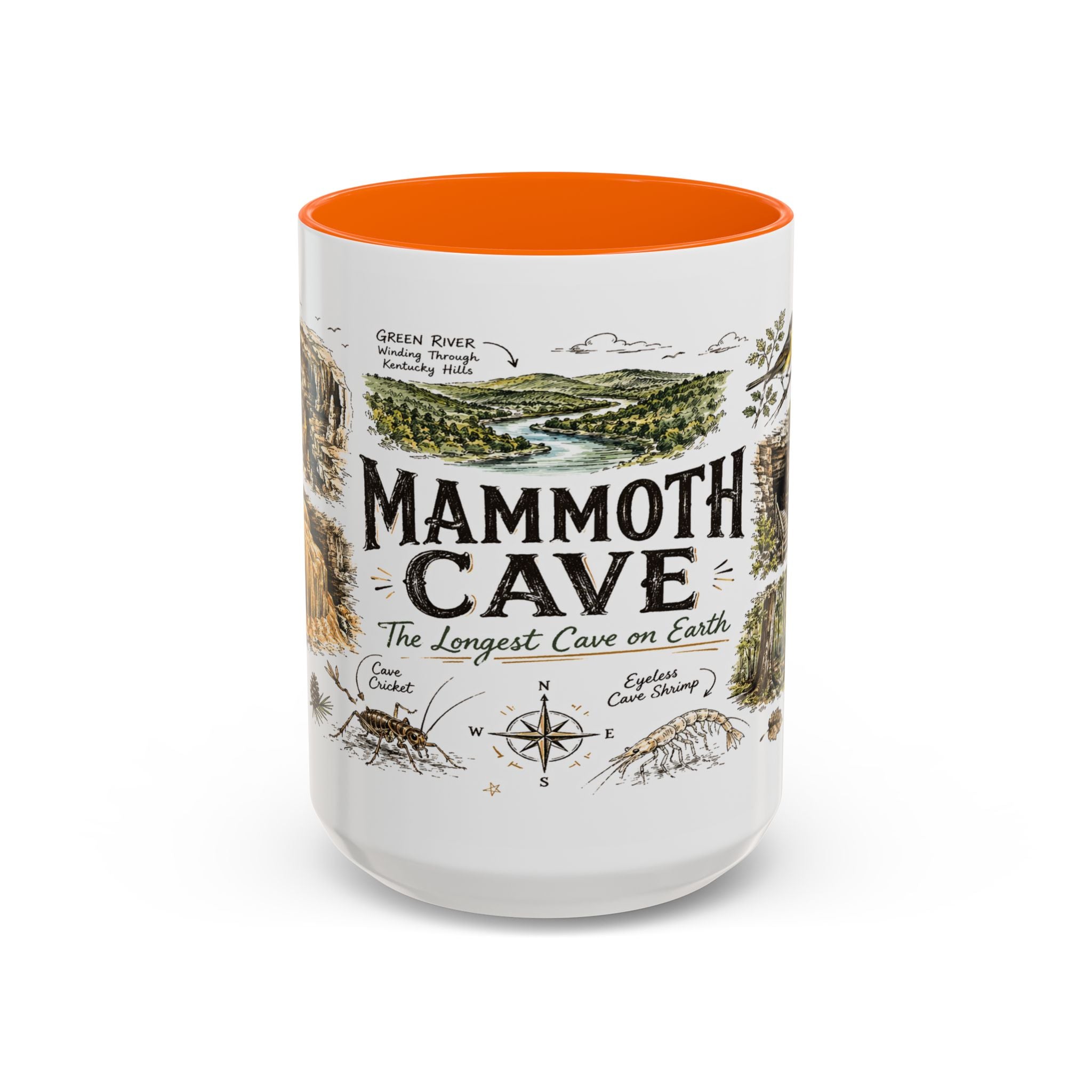 Mammoth Cave National Park Coffee Mug | Kentucky Cave Exploration Hiking Gift | Accent Color Ceramic 11oz 15oz