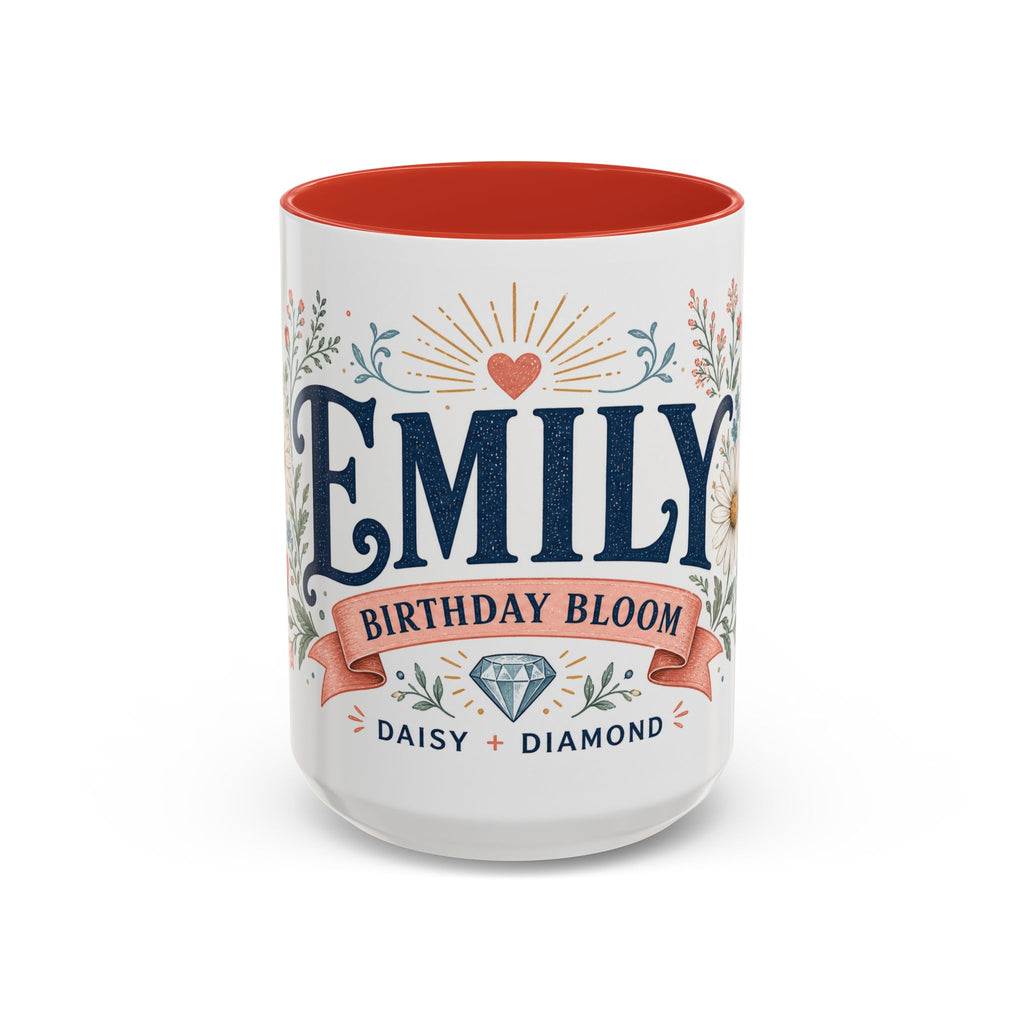 Personalized Name Birth Month Mug | Birth Flower Stone Birthday Gift | 11oz 15oz