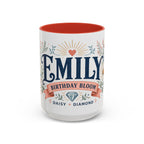 Personalized Name Birth Month Mug | Birth Flower Stone Birthday Gift | 11oz 15oz