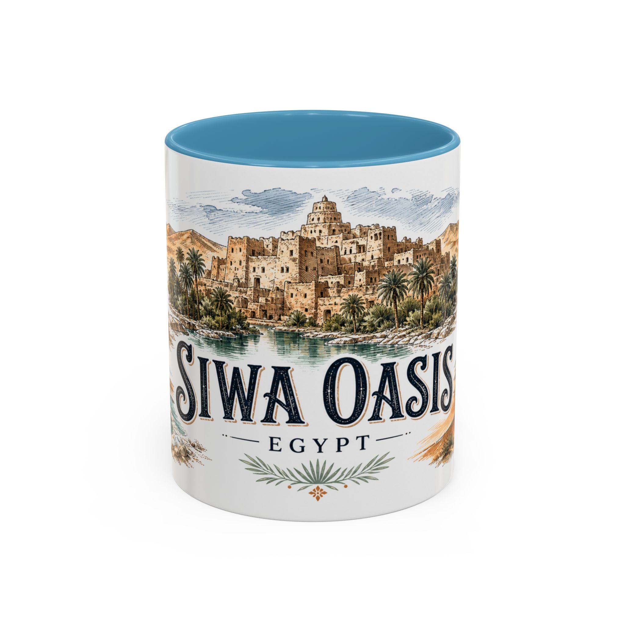 Siwa Oasis Mug, Egypt Travel Souvenir, Bucket List Gift, Accent Ceramic Coffee Mug 11oz 15oz