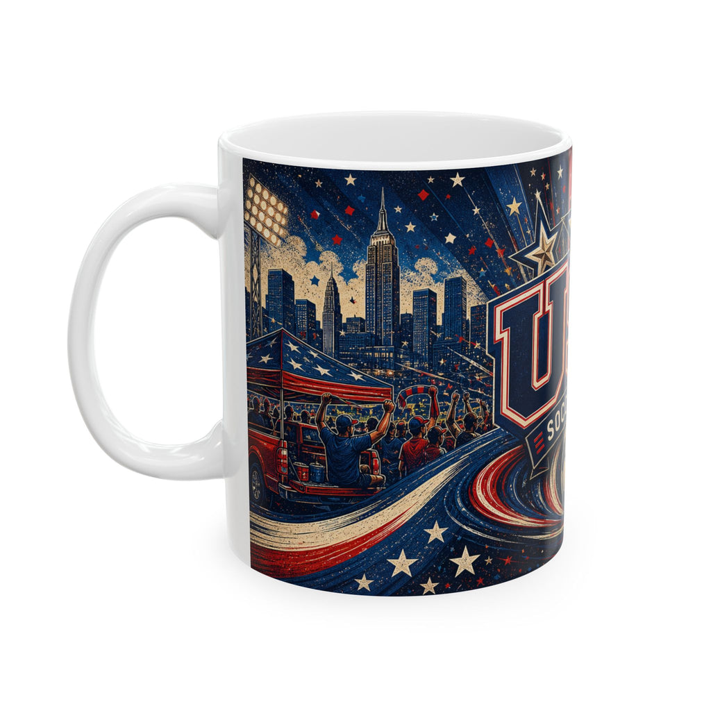 USA Soccer Spirit Coffee Mug | Soccer Fan Gift | Ceramic 11oz 15oz Match Day Cup