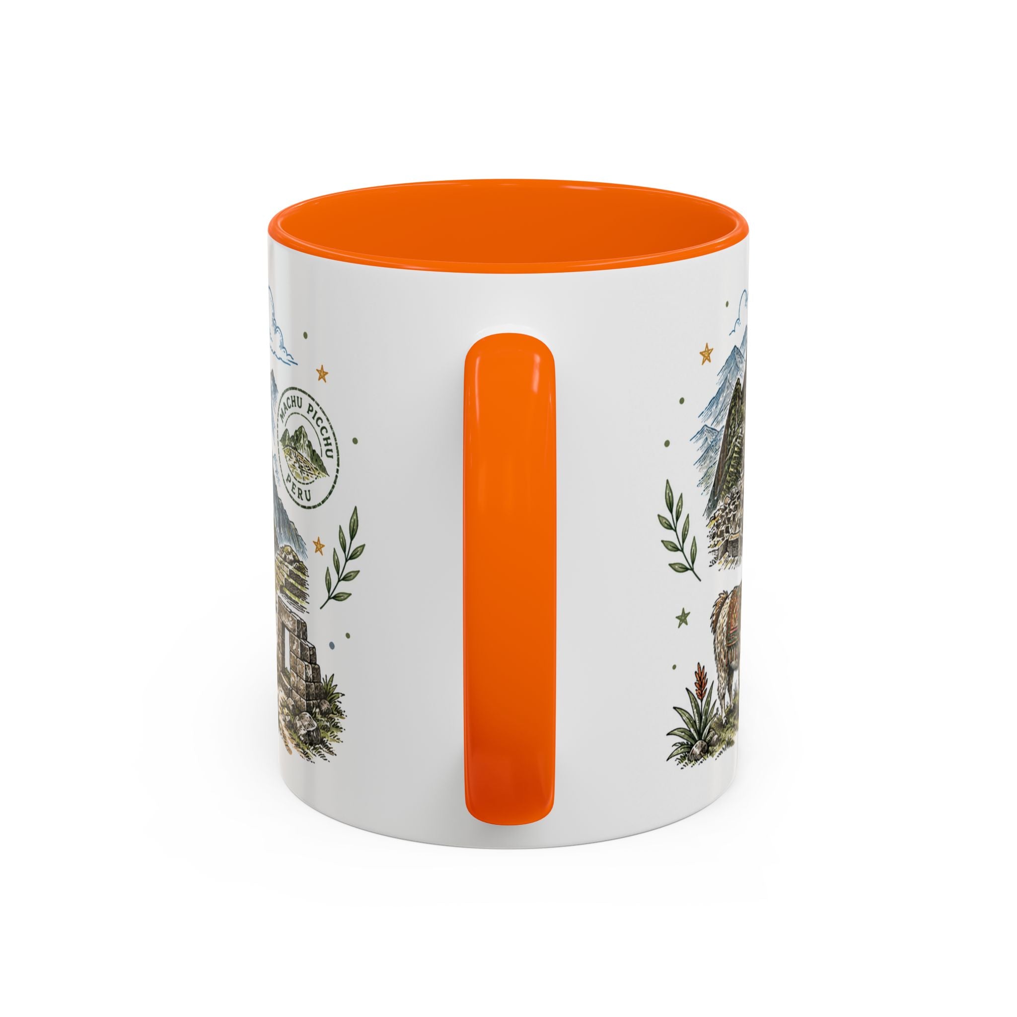 Machu Picchu Coffee Mug | Travel Destination Souvenir Gift | Accent Color Ceramic 11oz 15oz