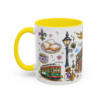 New Orleans Illustrated Travel Mug | City Souvenir Accent Coffee Mug | 11oz 15oz Ceramic Cup