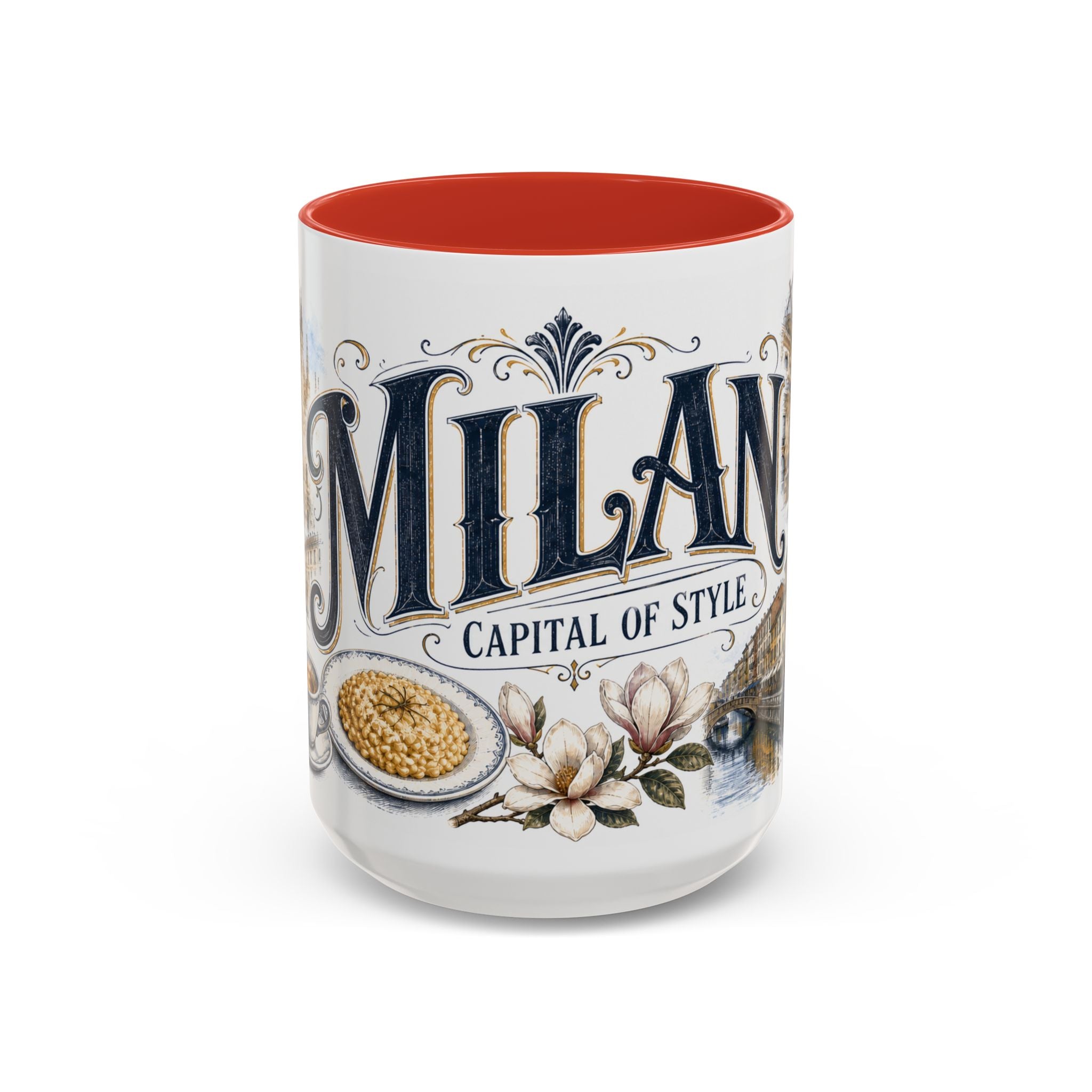 Milan Coffee Mug | Italy Travel Souvenir | Vintage Illustrated City Gift | 11 oz 15 oz Accent Mug