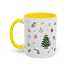 Christmas Mug | Watercolor Tree Gifts Wreath Holiday Cup | Accent Coffee Mug 11oz 15oz