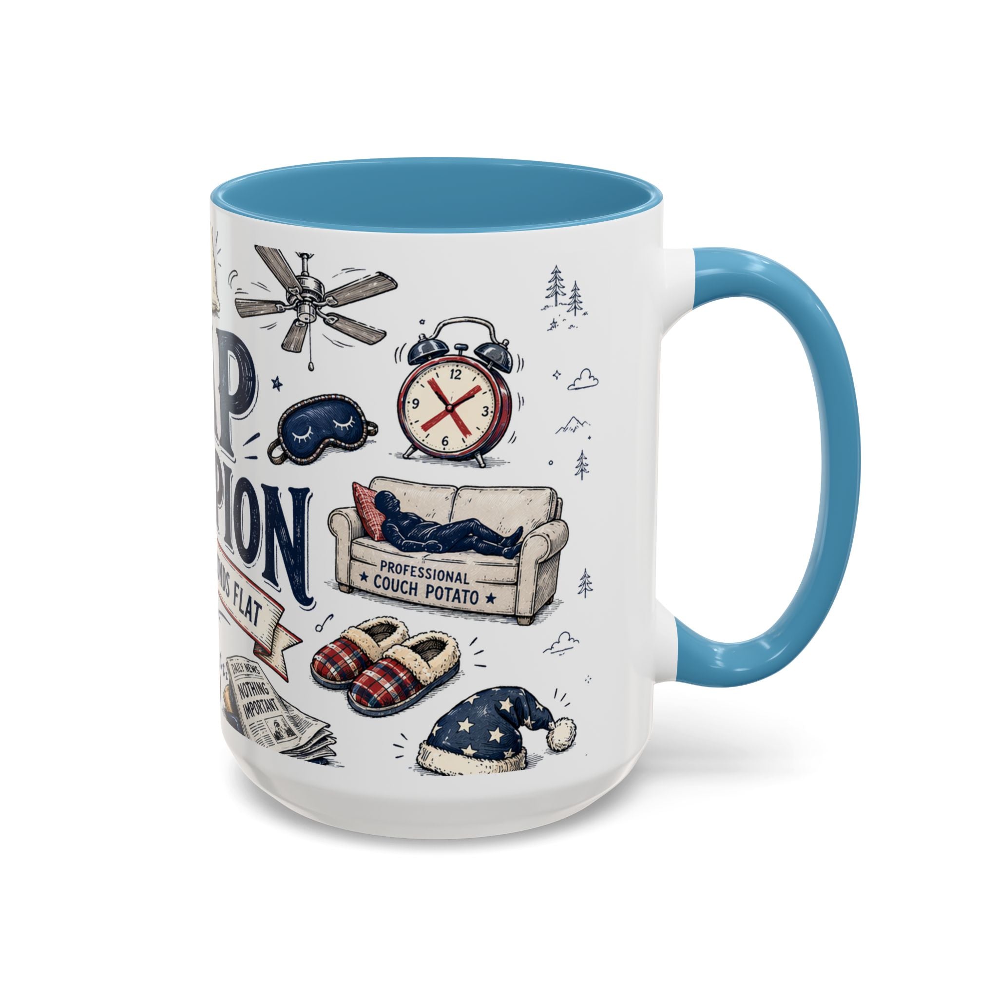 Nap Champion Coffee Mug | Father's Day Gift for Dad | Accent Color Ceramic 11oz 15oz