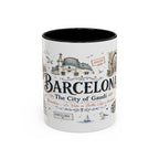 Barcelona Coffee Mug | Spain Souvenir Travel Gift | Accent Color Ceramic 11oz 15oz
