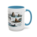 Kenai Fjords National Park Coffee Mug | Alaska Coastal Wildlife Hiking Gift | Accent Color Ceramic 11oz 15oz