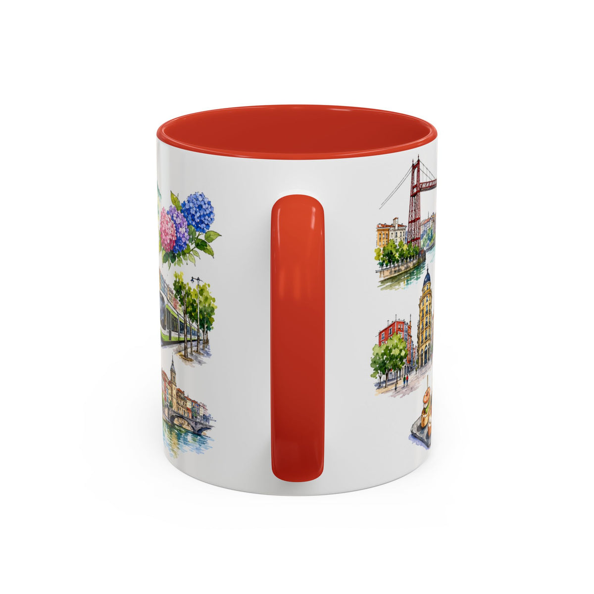 Bilbao Illustrated Travel Mug | City Souvenir Accent Coffee Mug | 11oz 15oz Ceramic Cup