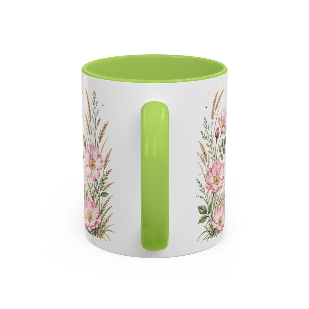 North Dakota State Map Mug | Prairie Rose Botanical Accent Coffee Cup