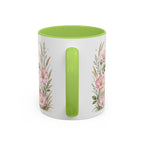 North Dakota State Map Mug | Prairie Rose Botanical Accent Coffee Cup
