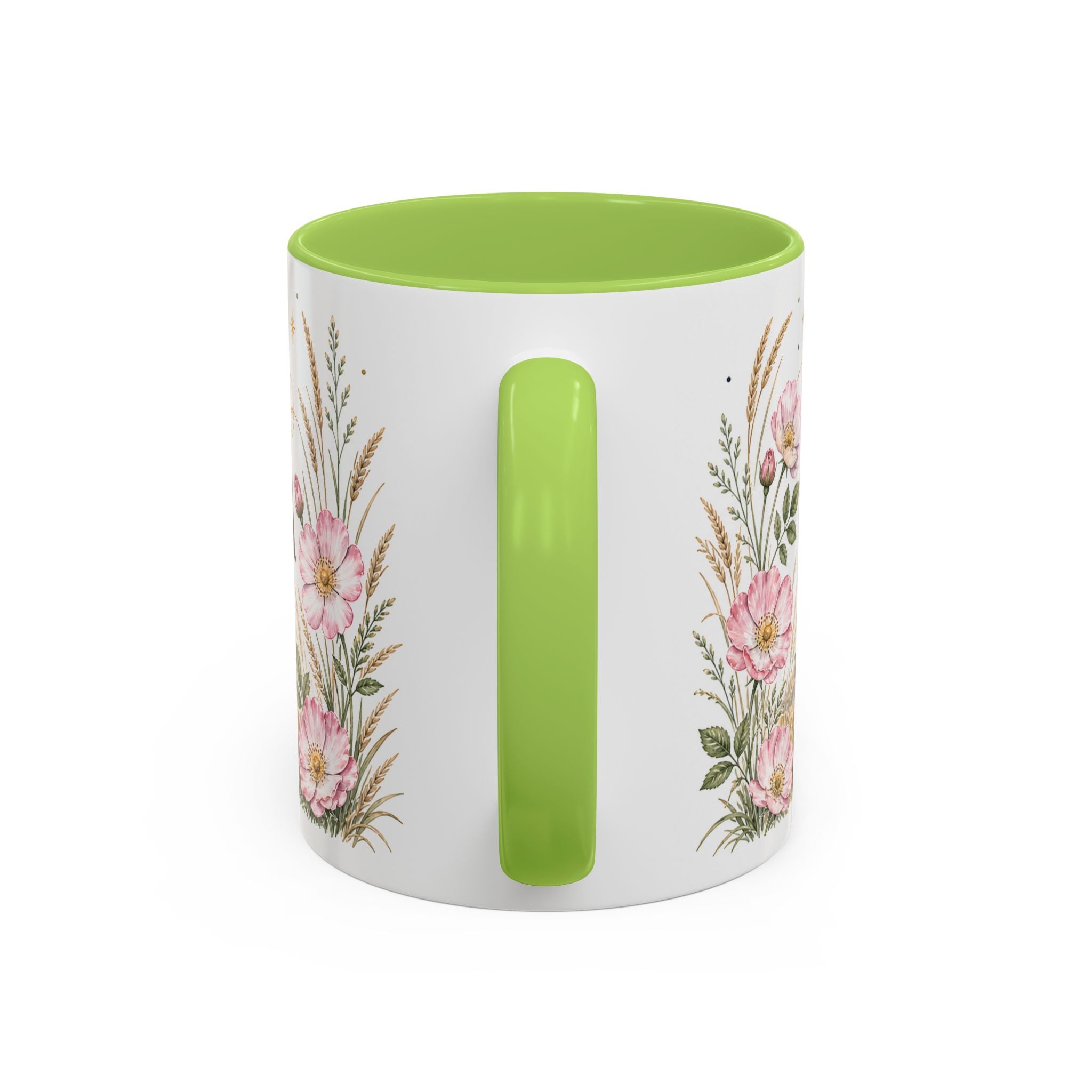 North Dakota State Map Mug | Prairie Rose Botanical Accent Coffee Cup