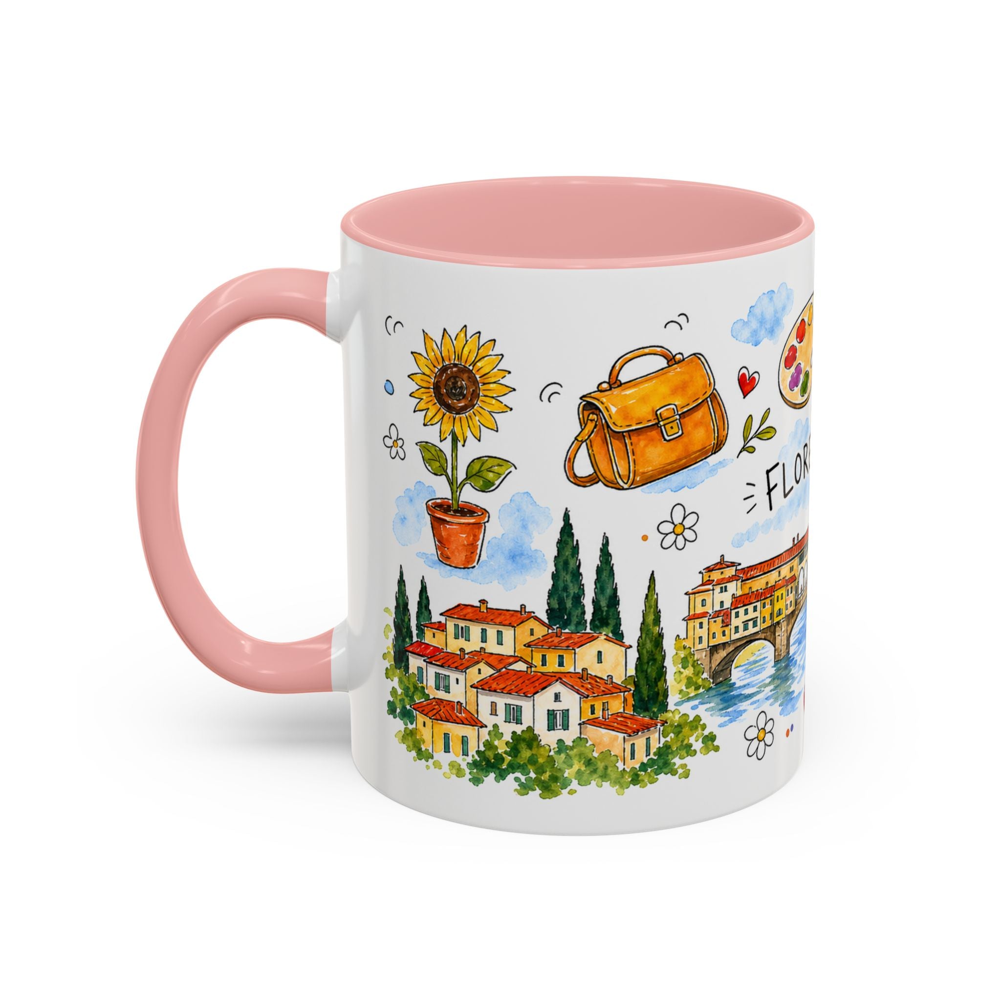 Florence Travel Mug | European City Souvenir Accent Coffee Mug | 11oz 15oz Ceramic Cup