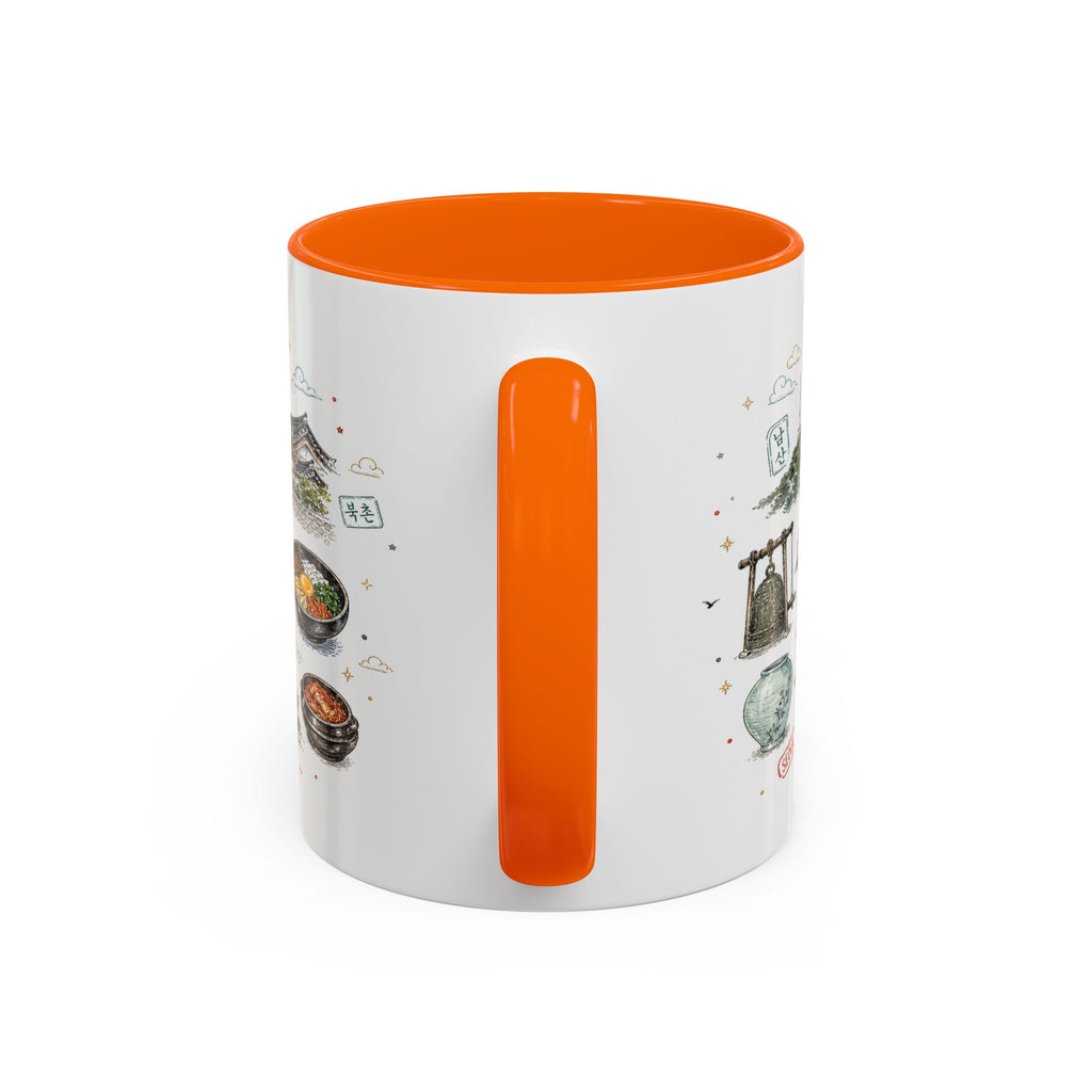 Seoul Coffee Mug | Korea Souvenir Travel Gift | Accent Color Ceramic 11oz 15oz