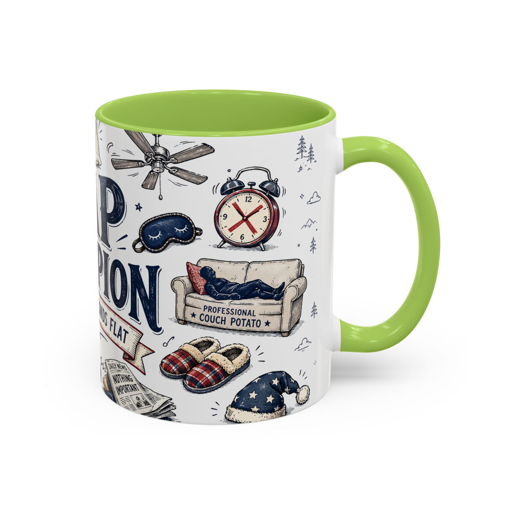 Nap Champion Coffee Mug | Father's Day Gift for Dad | Accent Color Ceramic 11oz 15oz