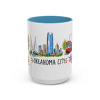 Oklahoma City Illustrated Travel Mug | City Souvenir Accent Coffee Mug | 11oz 15oz Ceramic Cup