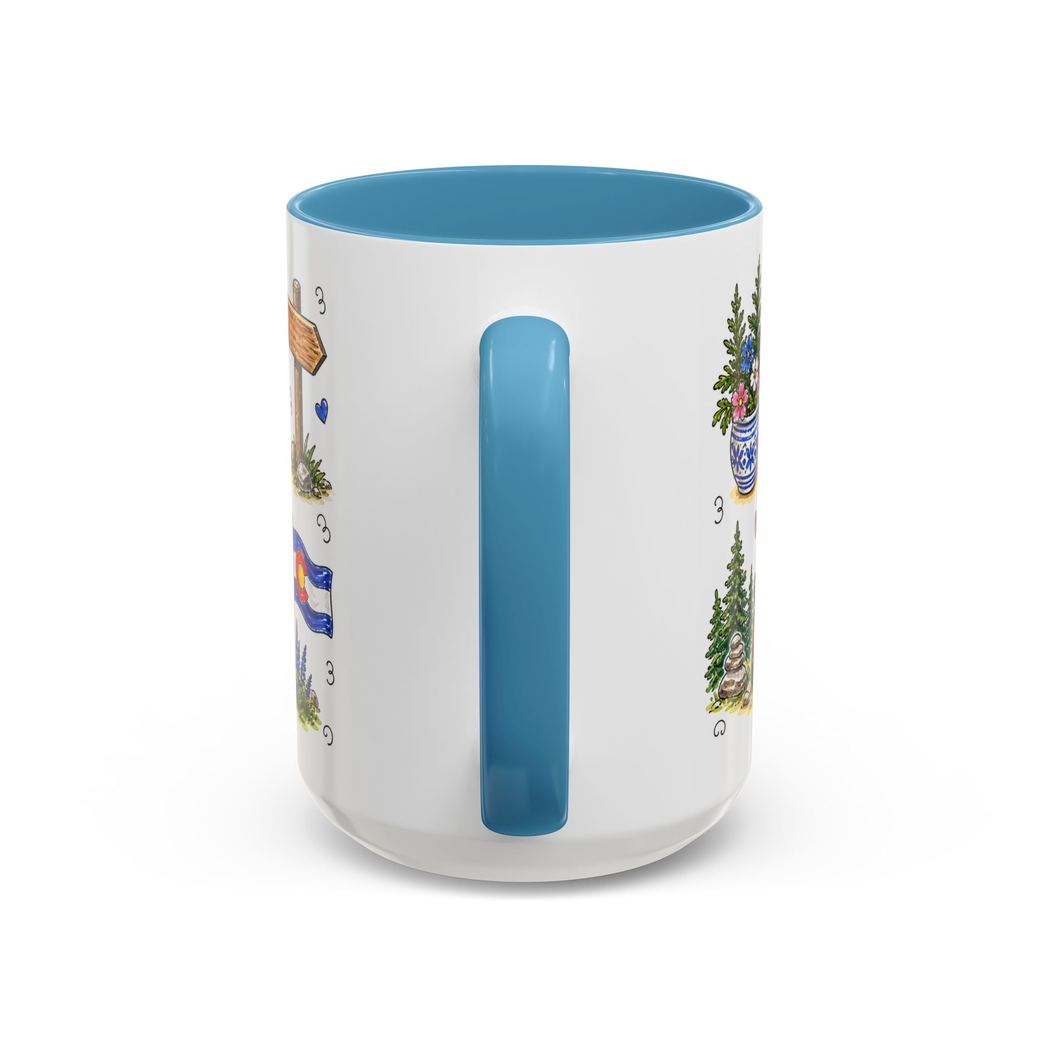 Denver Illustrated Travel Mug | City Souvenir Accent Coffee Mug | 11oz 15oz Ceramic Cup