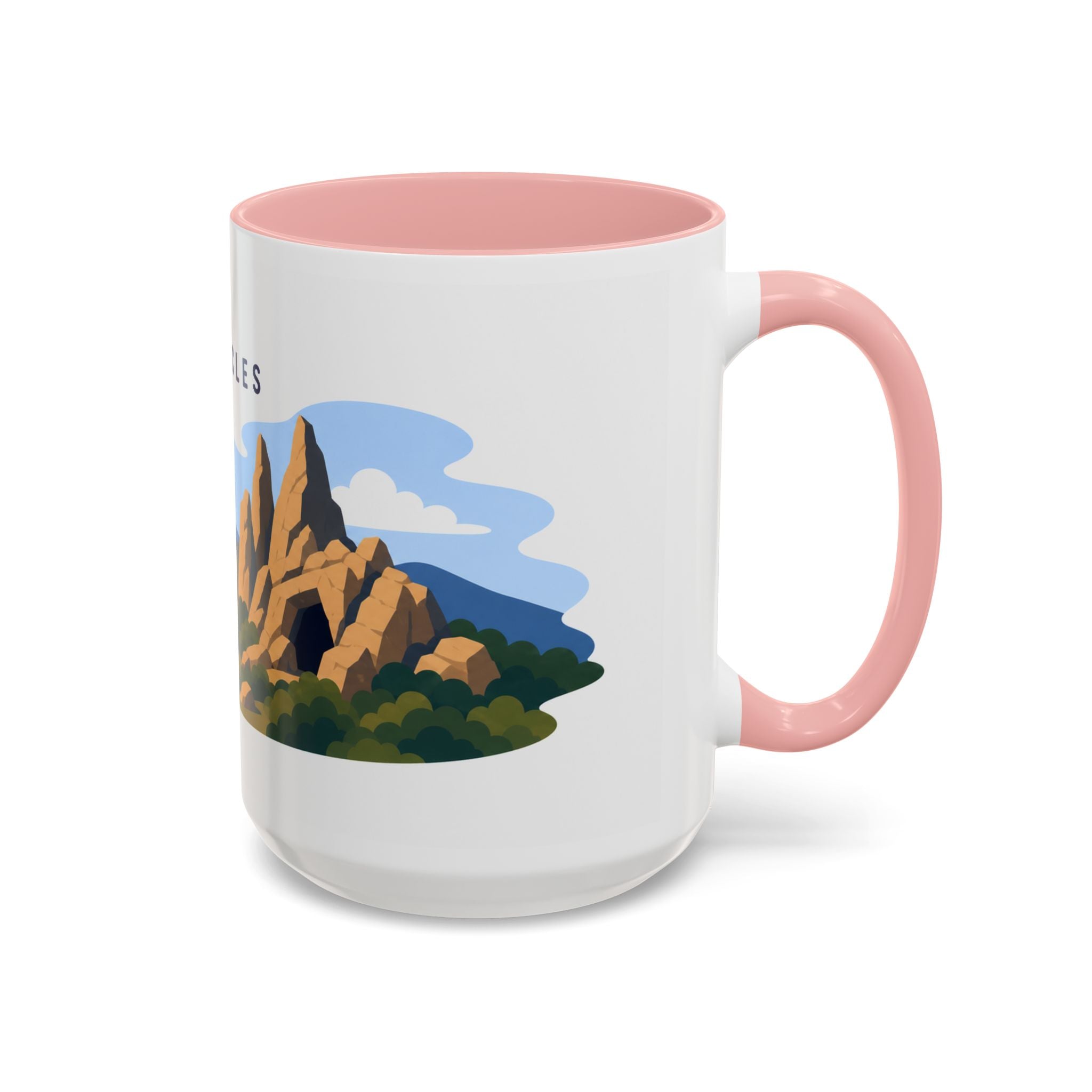 Pinnacles National Park Coffee Mug | Solid Color Block Park Souvenir | 11oz 15oz Accent Mug