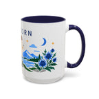 Capricorn Zodiac Coffee Mug | Sea Goat and Floral Design | Astrology Birthday Gift | 11 oz 15 oz Ceramic Accent Mug