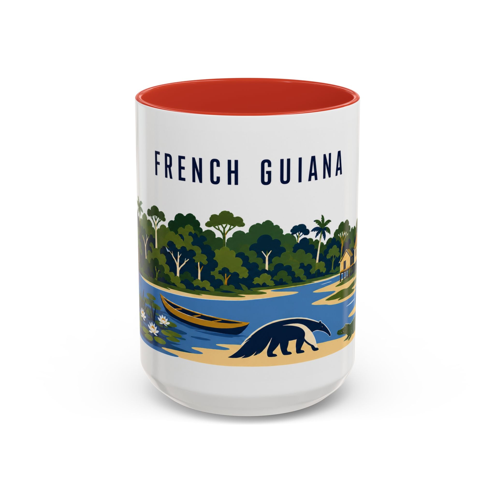 French Guiana Coffee Mug | Travel Souvenir Accent Mug | Country Gift Ceramic Cup 11oz 15oz
