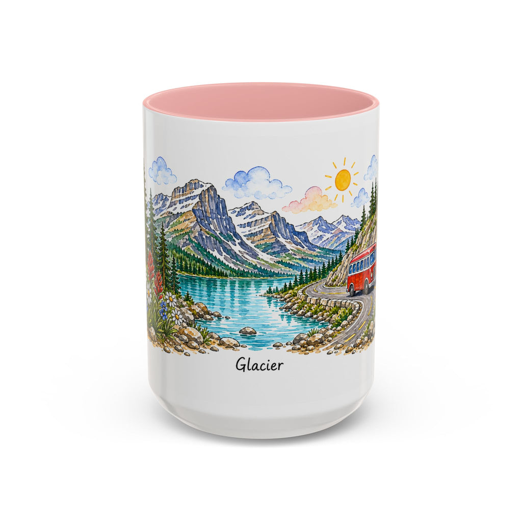 Glacier National Park Mug | US Travel Souvenir Accent Coffee Mug | 11oz 15oz Ceramic Cup