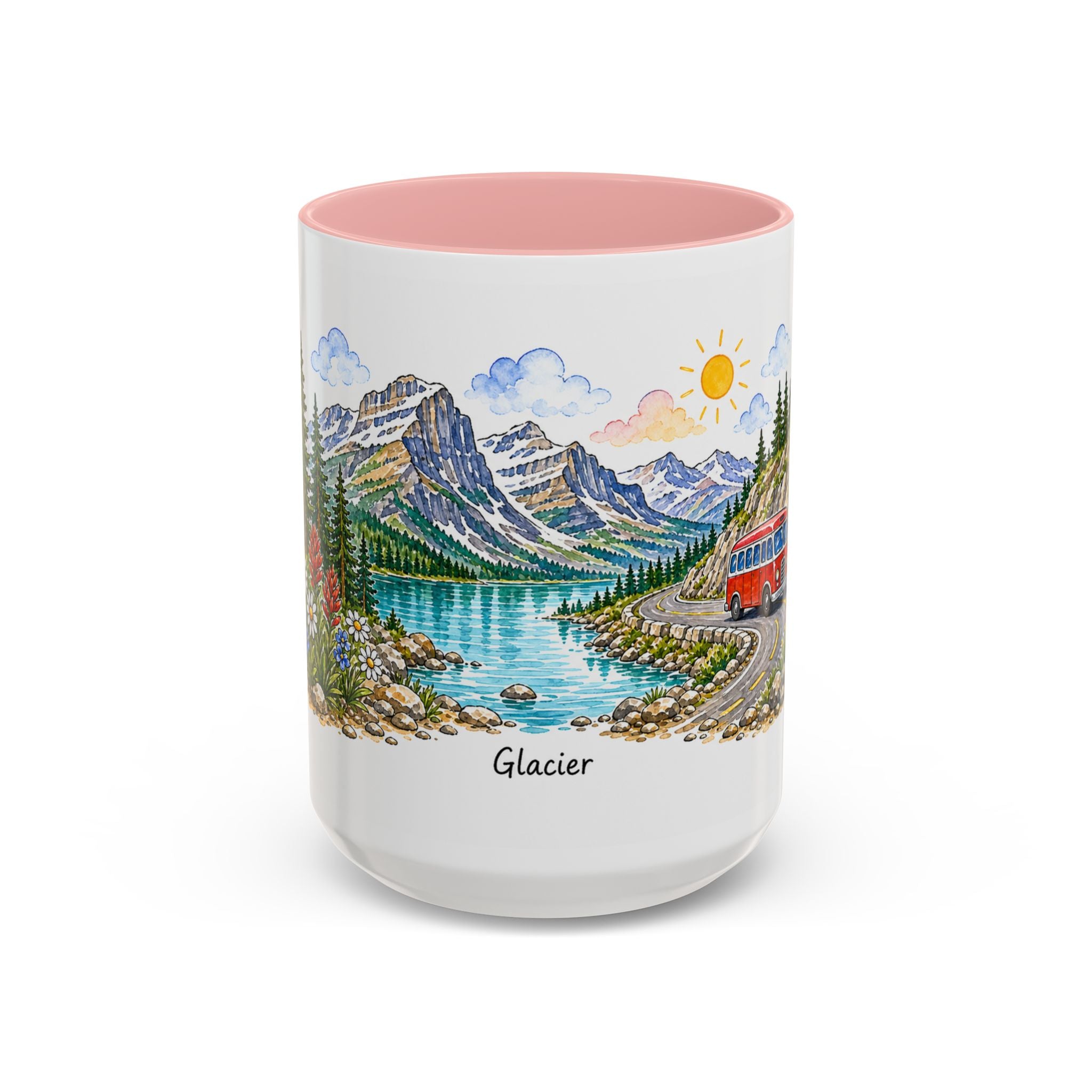Glacier National Park Mug | US Travel Souvenir Accent Coffee Mug | 11oz 15oz Ceramic Cup