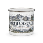 North Cascades National Park Vintage Enamel Camping Mug | 12oz National Park Hiking Gift