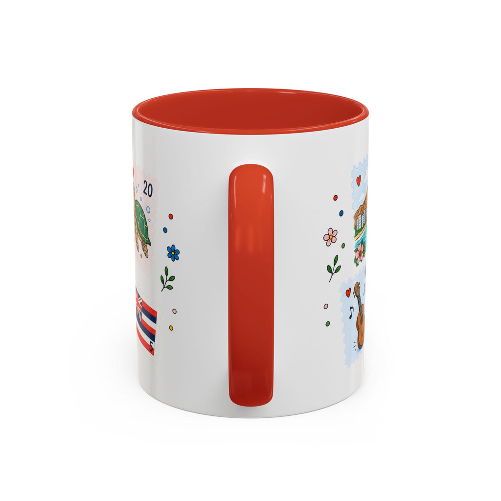 Honolulu Coffee Mug | Postage Stamp Collage Mug | Travel Souvenir Accent Cup 11oz 15oz
