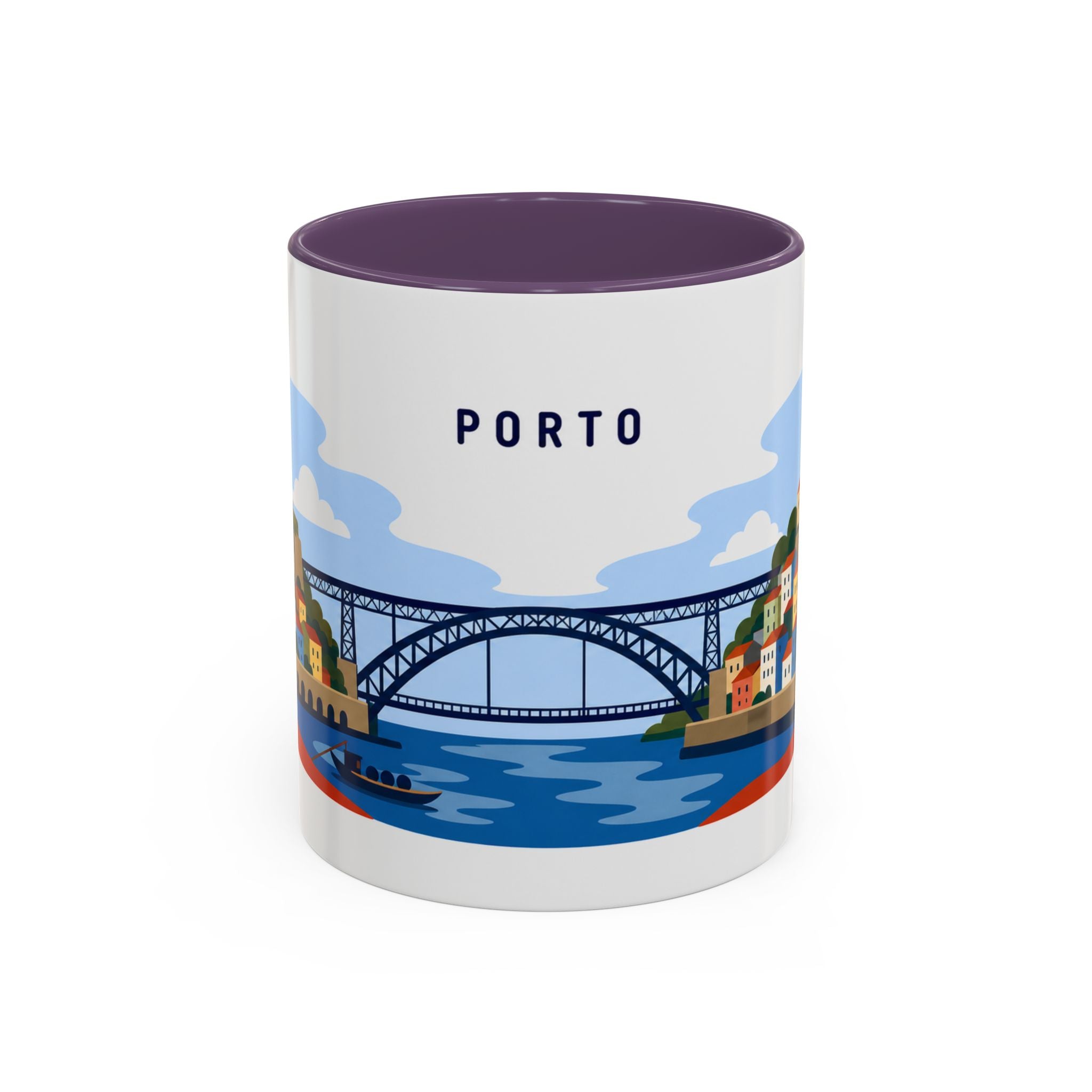 Porto Coffee Mug | Travel Destination Souvenir Gift | Accent Color Ceramic 11oz 15oz