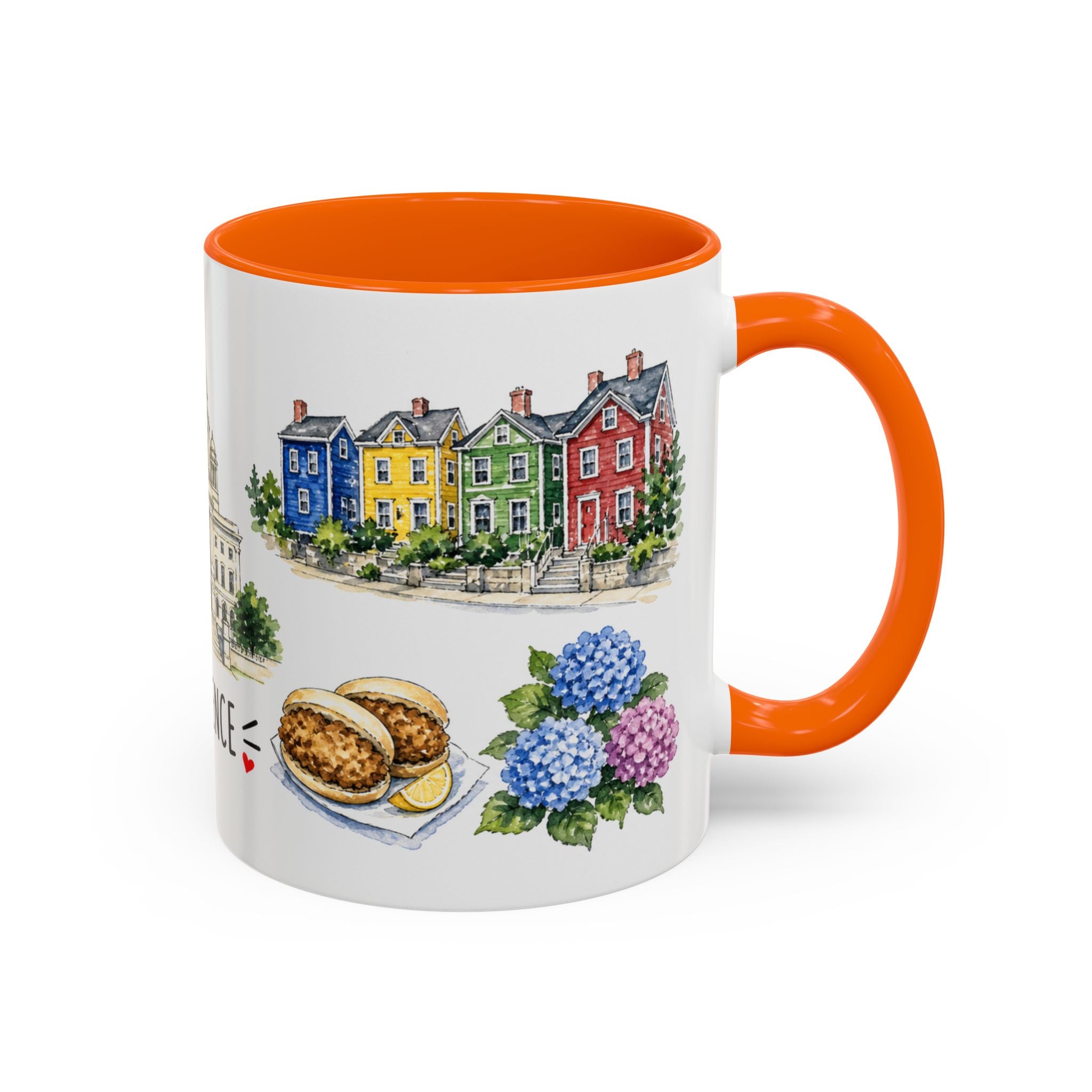 Providence Illustrated Travel Mug | City Souvenir Accent Coffee Mug | 11oz 15oz Ceramic Cup