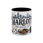 Charlotte Coffee Mug | United States Travel Souvenir | Vintage Illustrated City Gift | 11 oz 15 oz Accent Mug