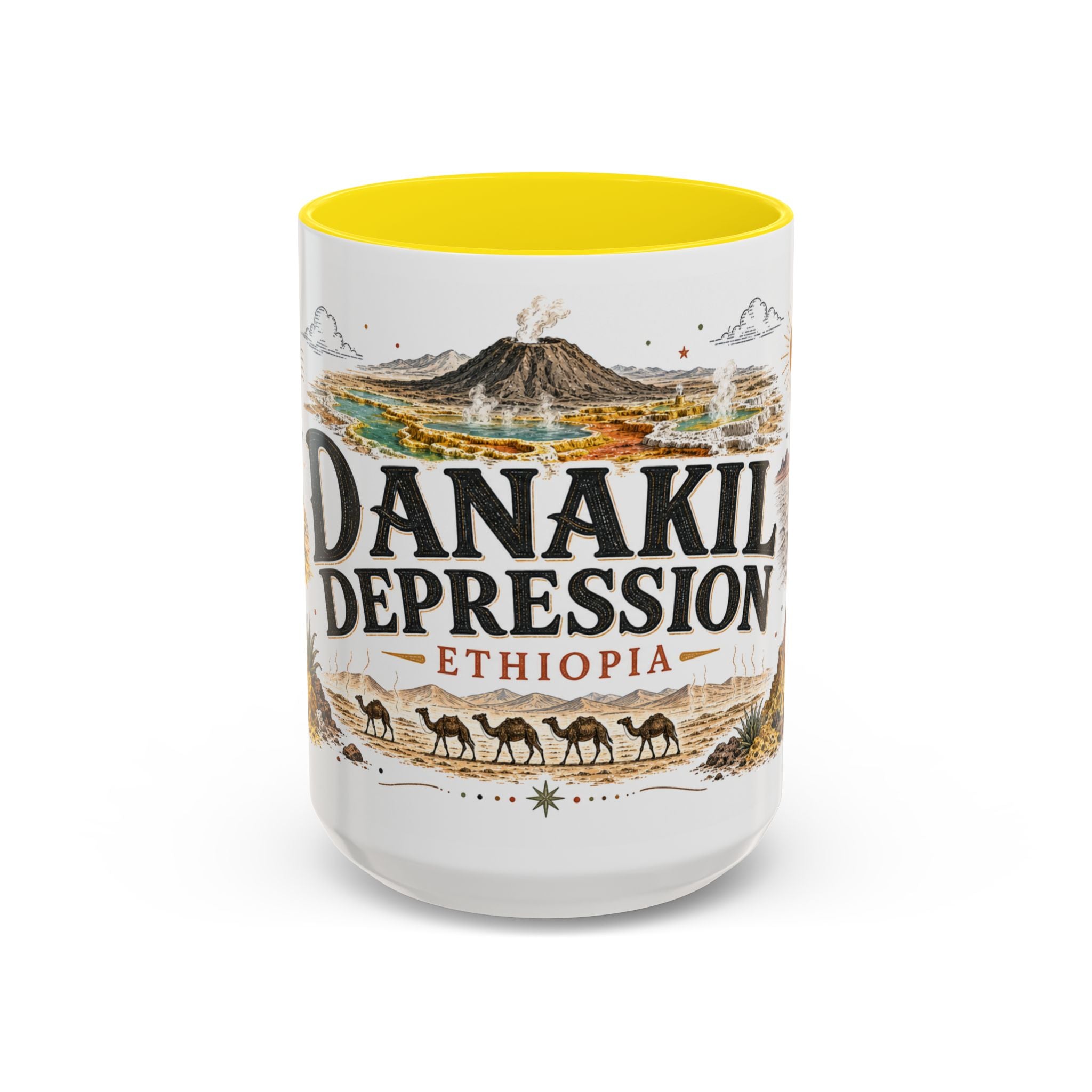 Danakil Depression Mug, Ethiopia Travel Souvenir, Bucket List Gift, Accent Ceramic Coffee Mug 11oz 15oz