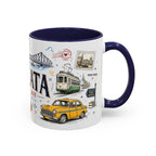 Kolkata Coffee Mug | India Souvenir Travel Gift | Accent Color Ceramic 11oz 15oz