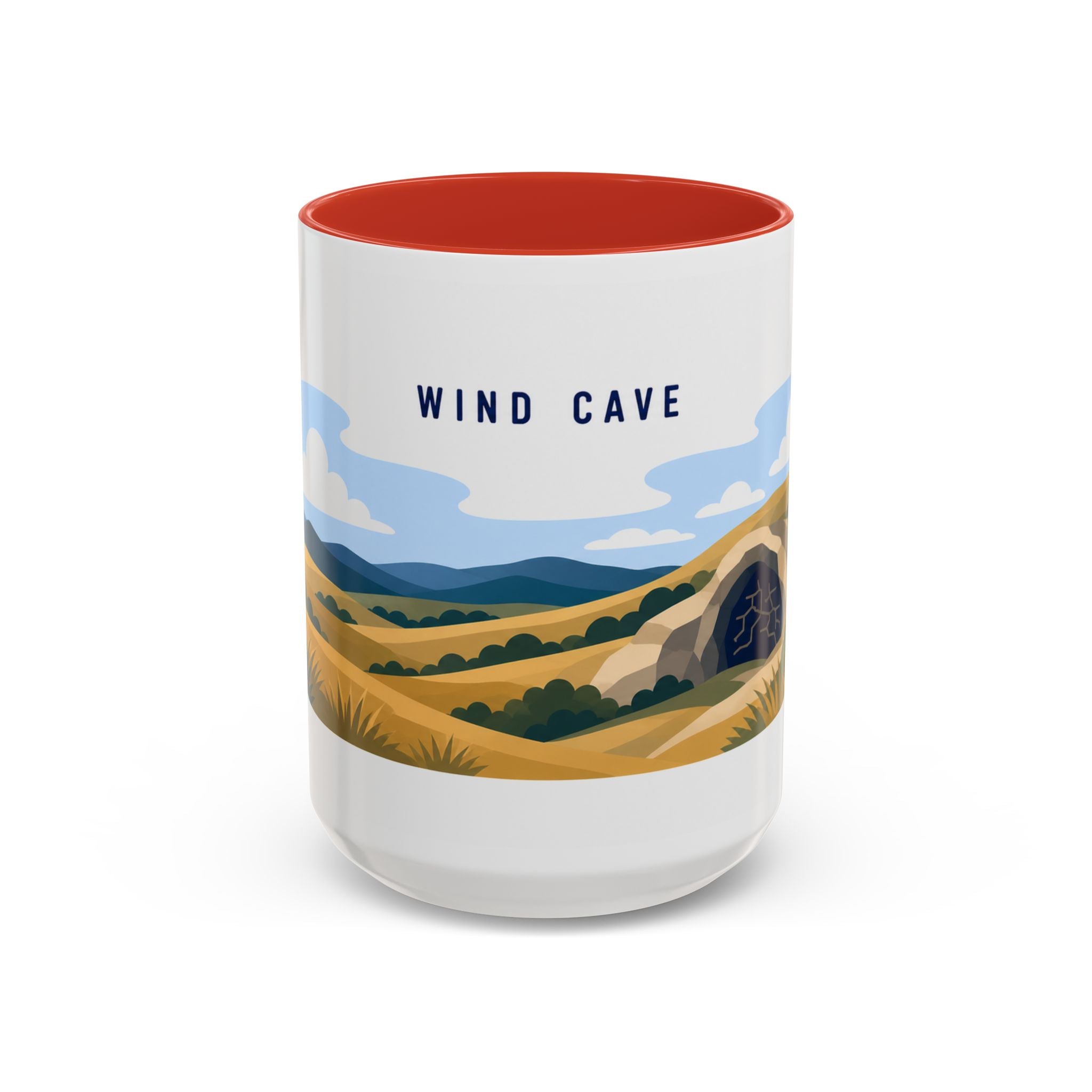 Wind Cave National Park Coffee Mug | Solid Color Block Park Souvenir | 11oz 15oz Accent Mug
