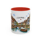 Colmar Illustrated Travel Mug | France Souvenir Accent Coffee Mug | 11oz 15oz Ceramic Cup