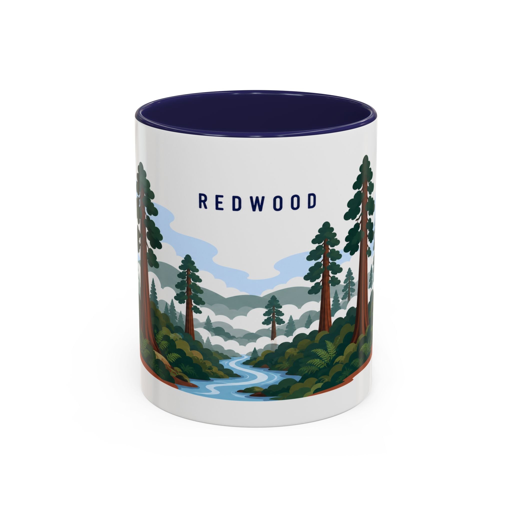Redwood National Park Coffee Mug | Solid Color Block Park Souvenir | 11oz 15oz Accent Mug