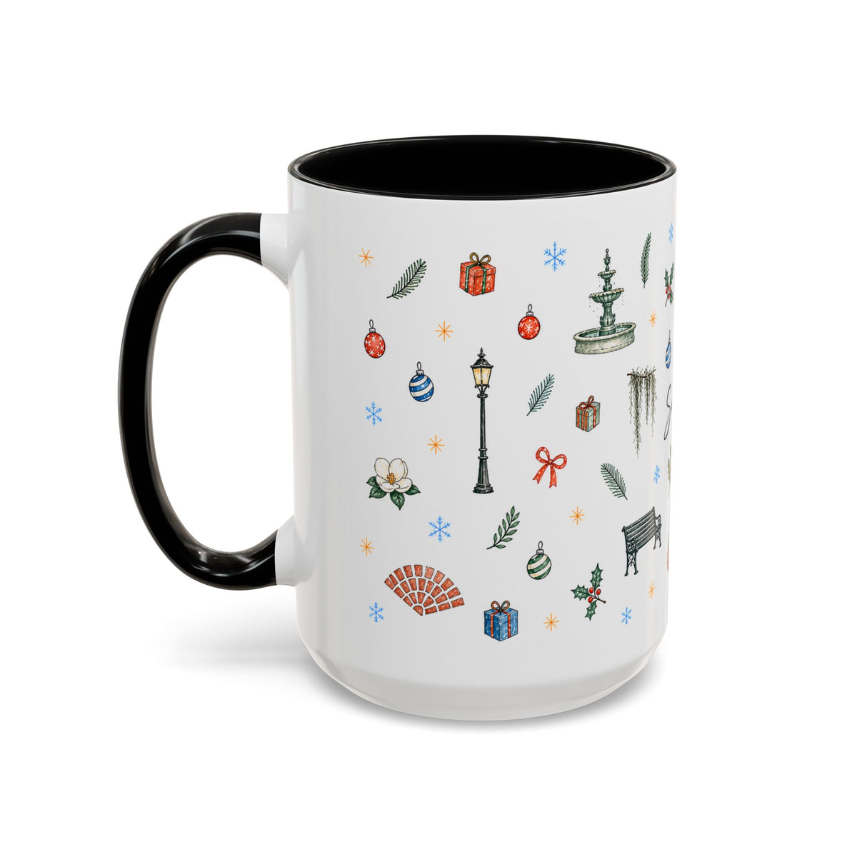 Savannah Christmas Mug | Watercolor City Souvenir, Travel Memories Cup