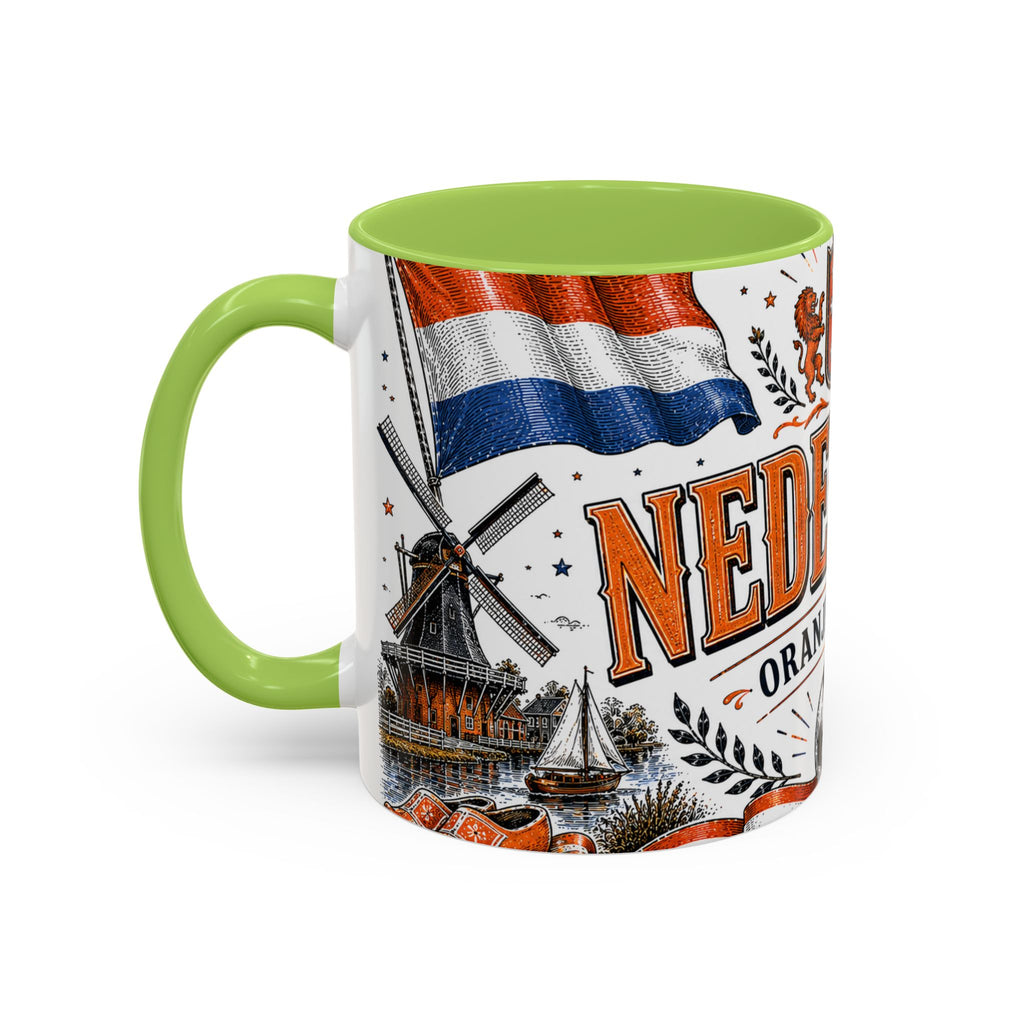 Netherlands Soccer Coffee Mug | World Cup Fan Gift | Accent Color Ceramic 11oz 15oz Match Day Cup