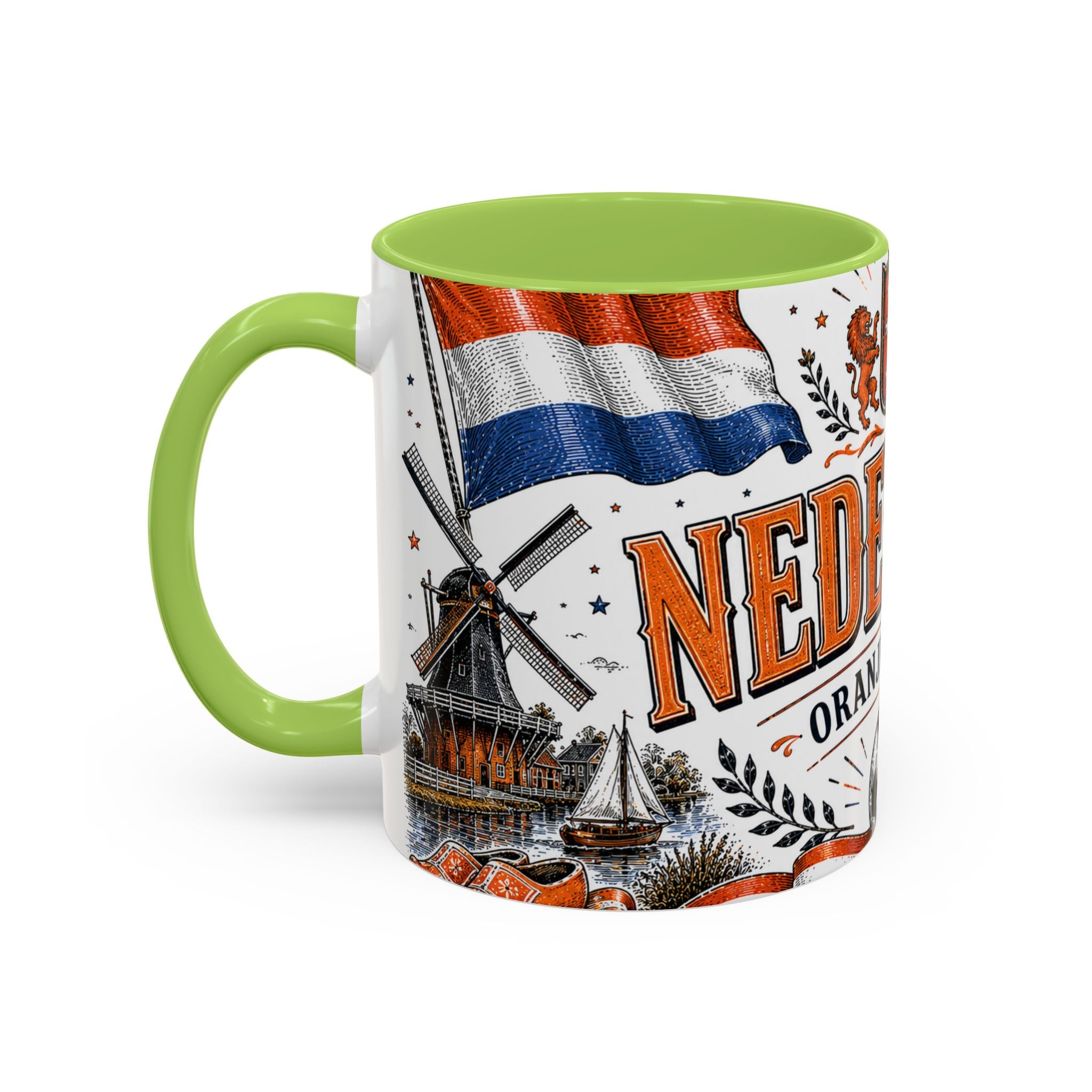 Netherlands Soccer Coffee Mug | World Cup Fan Gift | Accent Color Ceramic 11oz 15oz Match Day Cup