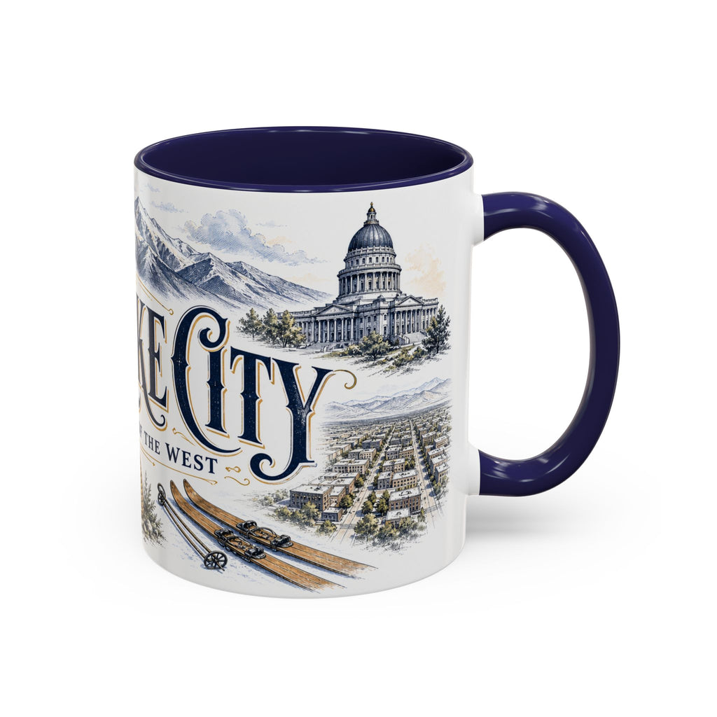 Salt Lake City Coffee Mug | United States Travel Souvenir | Vintage Illustrated City Gift | 11 oz 15 oz Accent Mug