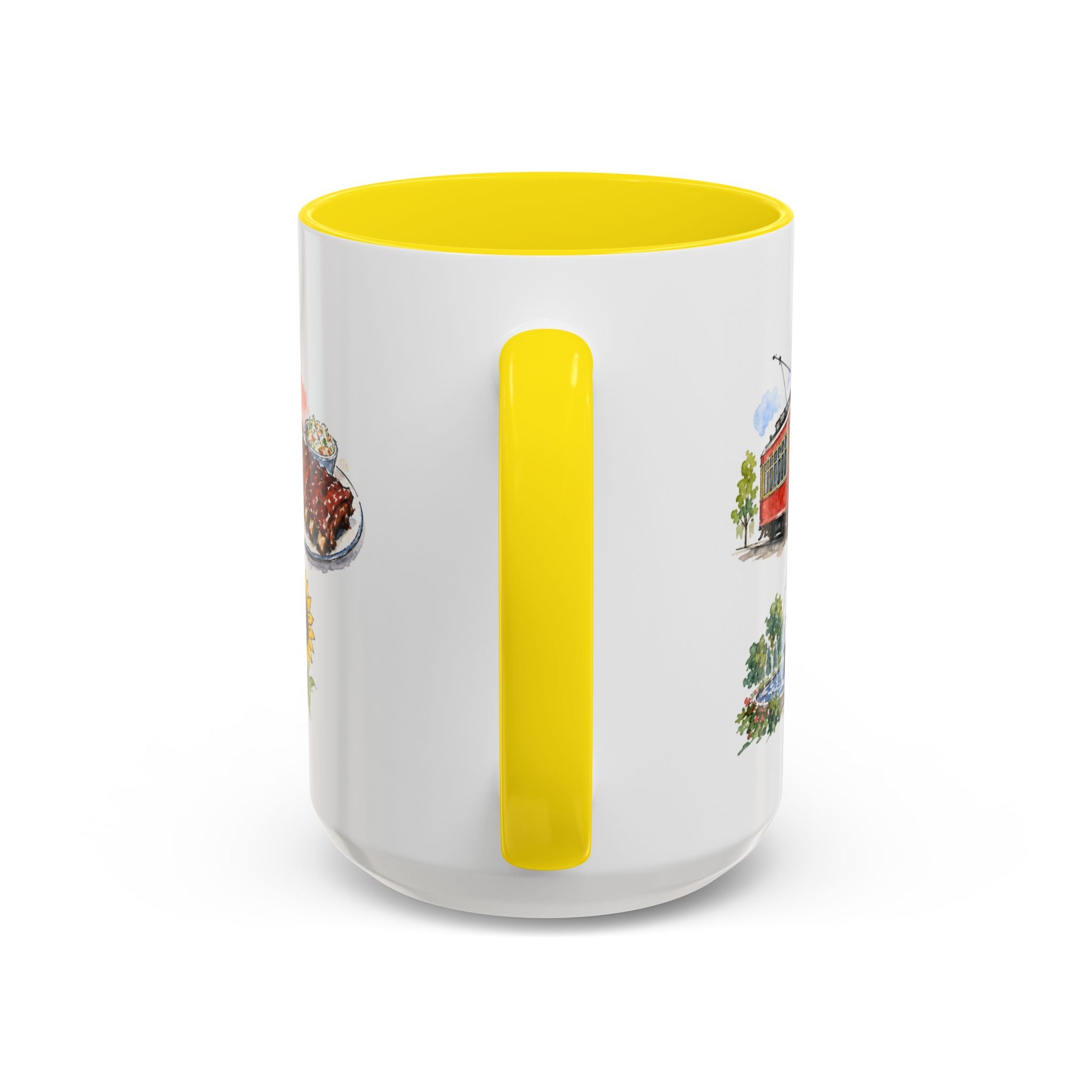 Kansas City Illustrated Travel Mug | City Souvenir Accent Coffee Mug | 11oz 15oz Ceramic Cup