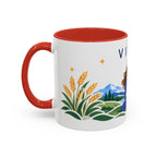 Virgo Zodiac Coffee Mug | Maiden and Wheat Design | Astrology Birthday Gift | 11 oz 15 oz Ceramic Accent Mug