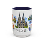 Cologne Illustrated Travel Mug | City Souvenir Accent Coffee Mug | 11oz 15oz Ceramic Cup